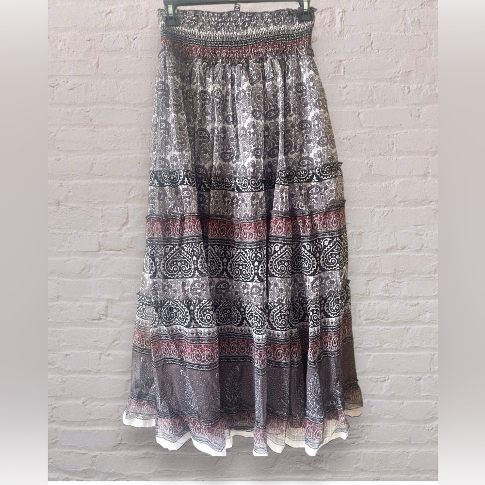 Chaudry KC Maxi Skirt Womens X-Small Lined Lightweight Pull On Smocked Waist NWT - Picture 5 of 7